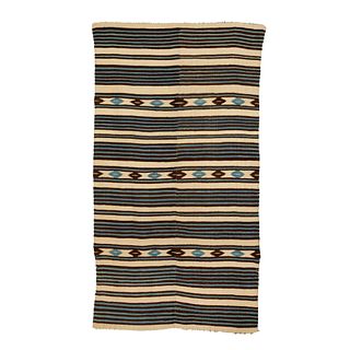 Banded and Designed Rio Grande Blanket, 1860