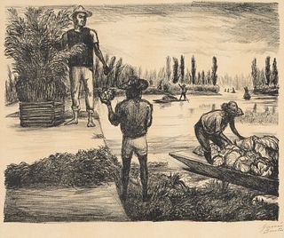 Arturo Garcia Bustos, Peasants Of Tláhuac, 1946