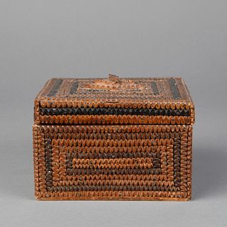 Tramp Art, Lidded Wood Box