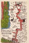 Kurt Schmidt. „Karte zur Bauhaus Ausstellung Weimar 1923″. 1923