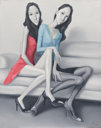 Sisters in Red and Blue