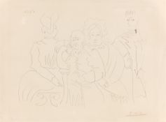 Pablo Picasso. „Portrait de famille, quatre personnages dont trois assis”. 1962
