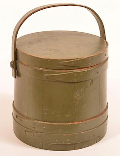 PA Pine Firkin with Original Green Paint.
