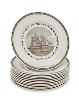 A set of Wedgwood “American Clipper Ship” porcelain plates