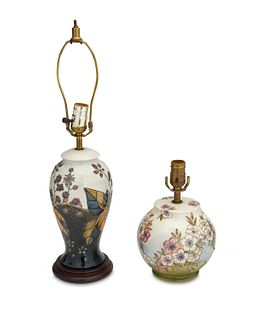 Two Moorcroft pottery table lamp bases