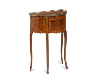 A French inlaid wood side cabinet