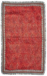 An Indian paisley textile with silver thread