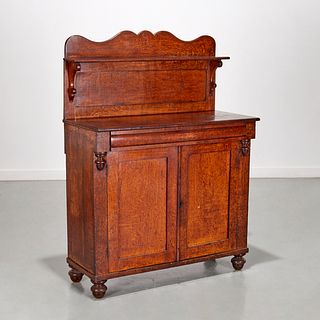 George IV carved oak chiffonier cupboard