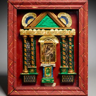 Folk Art foil pictorial reliquary