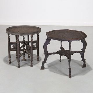 (2) Antique Anglo-Indian ebony tables