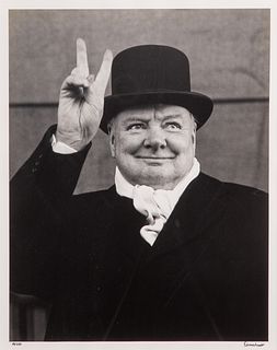 Alfred Eisenstaedt (German / American, 1898-1995) ‘Winston Churchill’ Silver Gelatin Print