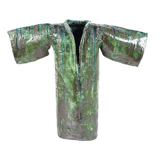 A Contemporary Green-Glazed Ceramic Sculpture