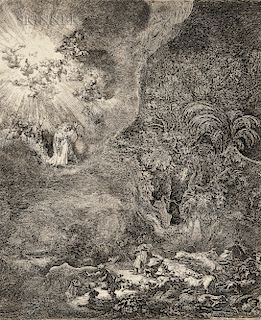 Rembrandt van Rijn (Dutch, 1606-1669) The Angel Appearing to the Shepherds