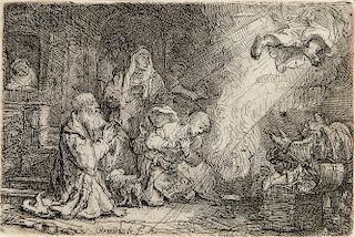 Rembrandt van Rijn (Dutch, 1606-1669) The Angel Departing from the Family of Tobias
