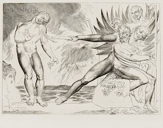 William Blake (British, 1757-1827) Seized on his Arm And Mangled Bore away the Sinewy Part (The Demons Tormenting Ciampolo)