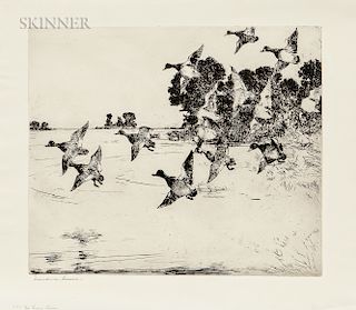 Frank Weston Benson (American, 1862-1951) The Passing Flock