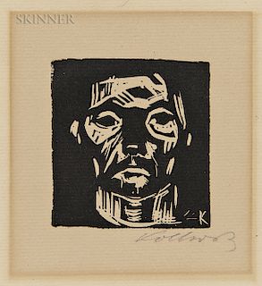 Käthe Kollwitz (German, 1867-1945) Kleiner Männerkopf ohne Hände