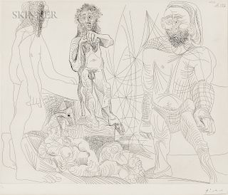 Pablo Picasso (Spanish, 1881-1973) Vieux modèle-jeune odalisque, femme androgyne, berger arcadien et pêcheur à la Boina pendante
