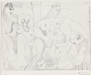 Pablo Picasso (Spanish, 1881-1973) Autour du Bain Turc, avec un petit intrus