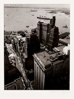 Berenice Abbott (American, 1898-1991) Wall Street, Broadway to Battery, New York