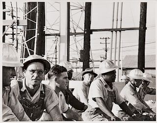 Robert Frank (Swiss, b. 1924) Workers in Hard Hats
