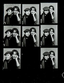 Jack Mitchell (American, 1925-2013) Two Contact Sheets with Portraits of John Lennon and Yoko Ono