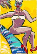 Elvira Bach. „Von der Schlittenfahrt zur Kokosnuß”. 1994