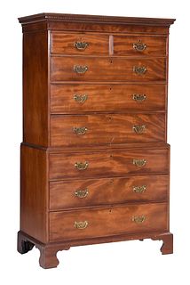 George III Figured Mahogany Chest on Chest