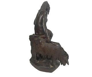JULIEN LADY AND GOAT BRONZE SCULPTURE, CIRCA 1781