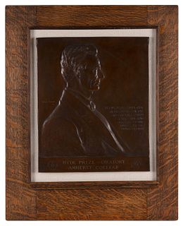 JOHAN SELMER-LARSEN (Massachusetts/Norway, 1876-1969), Portrait plaque of Abraham Lincoln