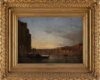 FELIX FRANCOIS GEORGES PHILIBERT ZIEM (France, 1821-1911), "Le Grand Canal au Crepuscule Venice"