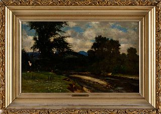 JOHN CARLETON WIGGINS (New York/Connecticut/France, 1848-1932), Summer fishing
