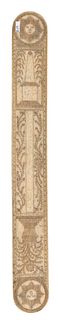 SCRIMSHAW WHALEBONE BUSK 19th Century