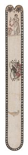 POLYCHROME SCRIMSHAW WHALEBONE BUSK 19th Century