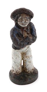 SCARCE JACQUES OF LONDON SAILOR WITH PIGTAIL CAST IRON DOORSTOP, Early 19th Century