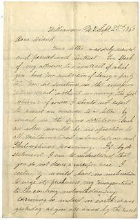 Remarkably, This Letter Was Written By Stephen Douglas' Nephew With References to the 1860 Campaign