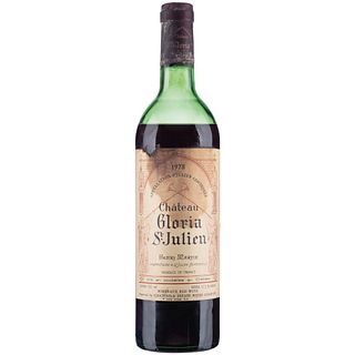 Château Gloria Cosecha: 1978 Saint-Julien, Francia Nivel: en el hombro superior 92 / 100 Etiqueta manchada