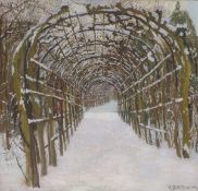 Heinrich Basedow d.Ä.. Verschneiter Laubengang im Park von Schloss Sanssouci. 1909