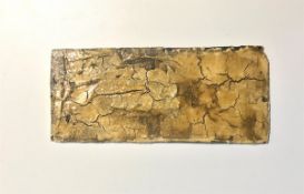 Hermann Glöckner. Gerissene helle Farbfläche auf braunem Grund. 1954